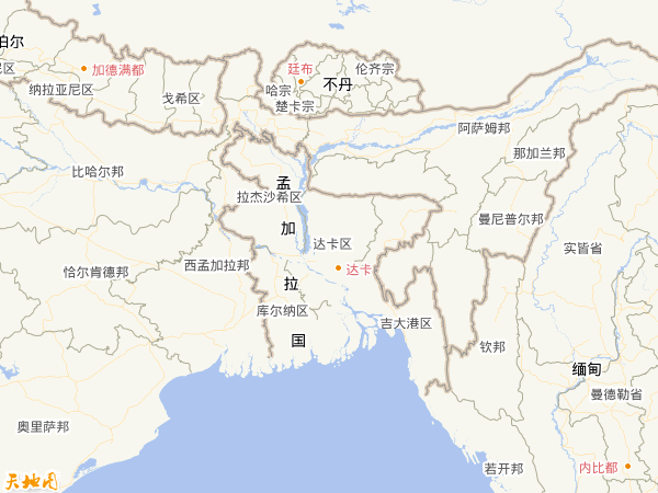 孟加拉國地圖