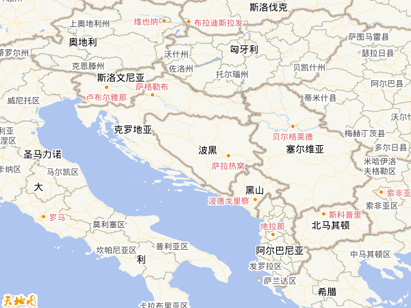 波黑地圖