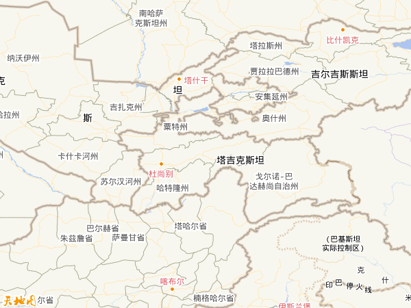 塔吉克斯坦地圖